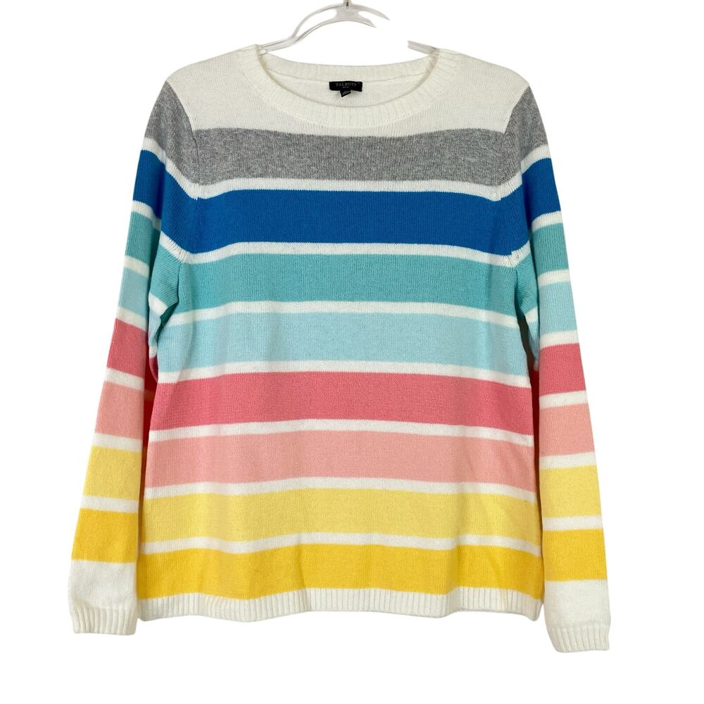 Talbots | Colorful Stripe Sweater Long Sleeve Cotton Blend Spring Womens LP